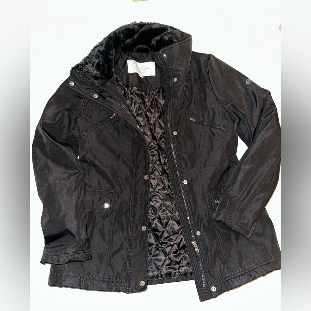 Jessica Simpson Black Quilted Utility Jacket